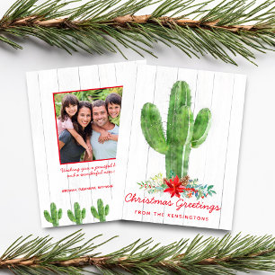 Papier Budget Noël Rustique Cactus Cadeau Bois Fête Photo