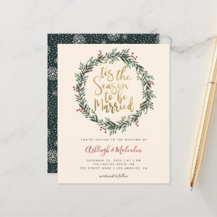 Papier Budget Noël Wreath Tis The Season Mariage