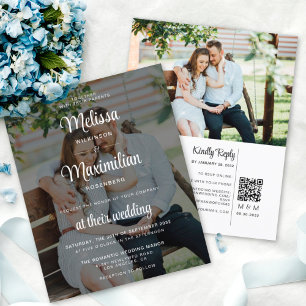 Papier Budget noir transparent 2 photo QR Code RSVP