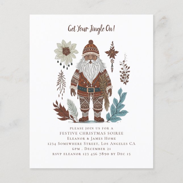 Papier Budget Nordic Père Noël Invitation de Noël (Devant)