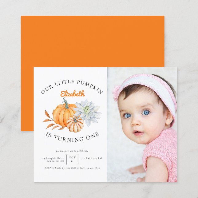 Papier Budget Notre petit Citrouille 1er anniversaire aut (Devant / Derrière)