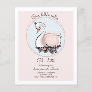 Papier BUDGET Notre Petite Cutie Invitation De Cygne Rose