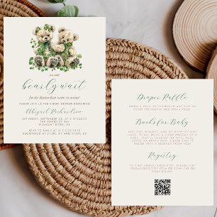 Papier Budget Nounours Green Twins QR Code Baby shower