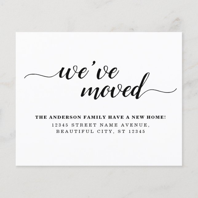 Papier Budget Nous avons déménagé Nouvelle Maison Faire-p (Devant)