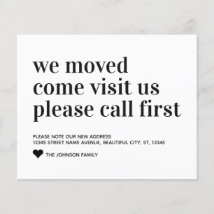 Papier Budget Nous Avons Déménagé Venir Visiter Call Firs