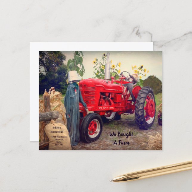 Papier Budget Nous avons déplacé tracteur agricole Red Ru (Devant/Arrière en situation)