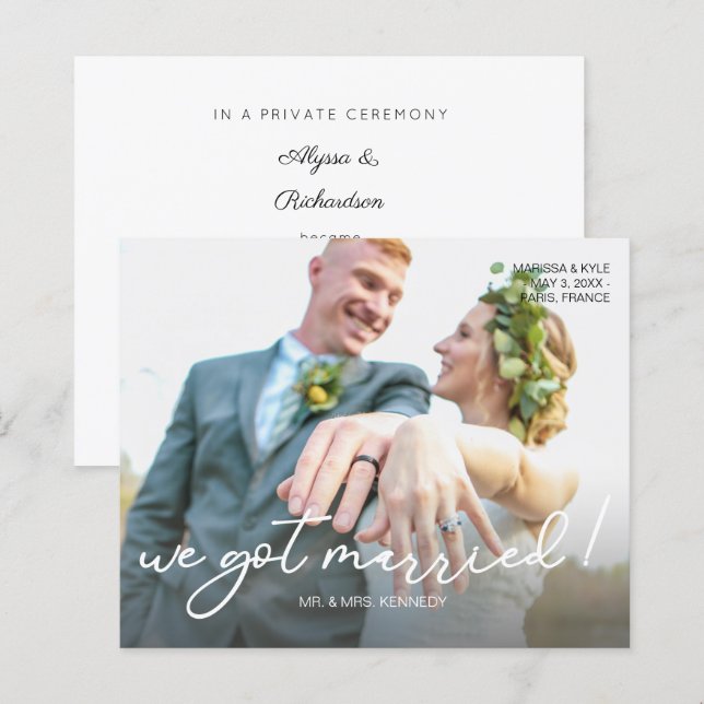 Papier Budget Nous Avons Été Mariés S Mariage Photo Faire (Devant / Derrière)