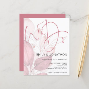 Papier Budget Nous faisons Dusty Rose Foliage Faire-part 