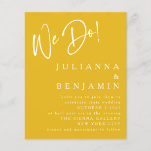 Papier Budget Nous faisons Elégant Mariage Jaune Invitati