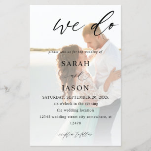 Papier Budget Nous faisons Photo Calligraphie Mariage TAI