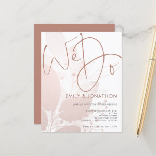 Papier Budget Nous faisons Rose Gold Foliing Faire-part d