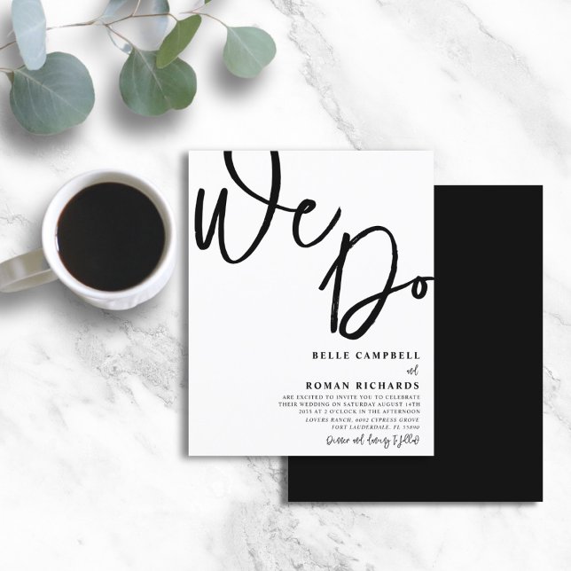 Papier Budget Nous faisons Script Mariage Noir & Blanc  (Créateur téléchargé)