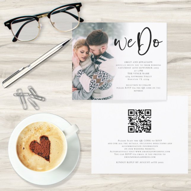 Papier Budget Nous Faisons Script Photo QR Code Mariage I (Créateur téléchargé)