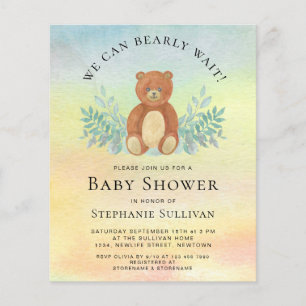 Papier Budget Nous Pouvons Attendre L'Invitation Du Baby 