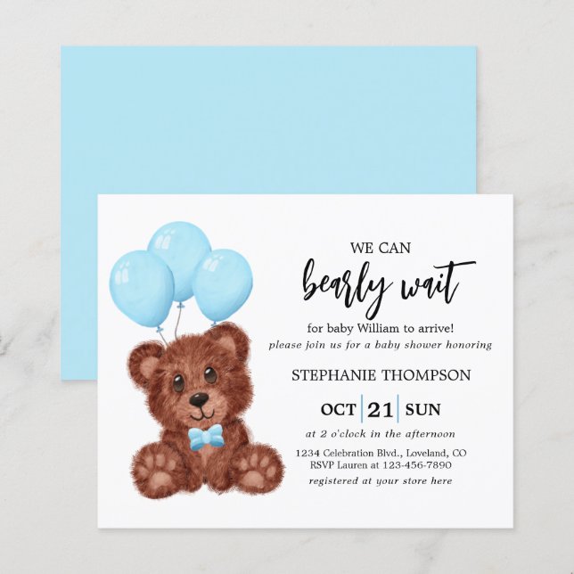 Papier Budget Nous Pouvons Attendre L'Invitation Du Baby  (Devant / Derrière)