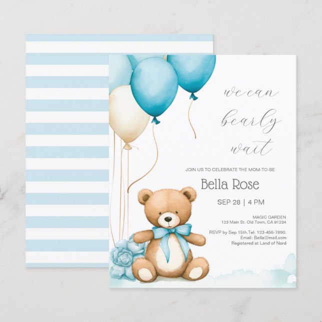 Papier Budget Nous Pouvons Attendre L'Invitation Du Baby  (Devant / Derrière)
