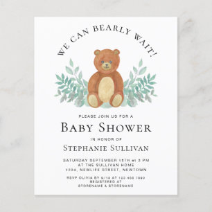Papier Budget Nous Pouvons Attendre L'Invitation Du Baby 
