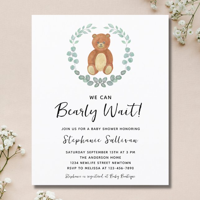 Papier Budget Nous Pouvons Attendre L'Invitation Du Baby  (Créateur téléchargé)