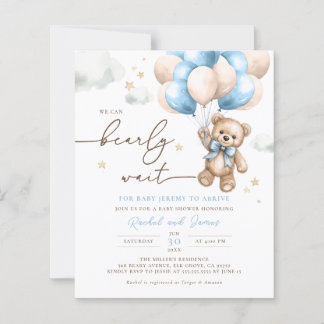 Papier Budget Nous pouvons attendre l'ours Baby shower In