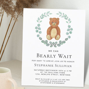 Papier Budget Nous pouvons attendre Teddy Baby shower Inv