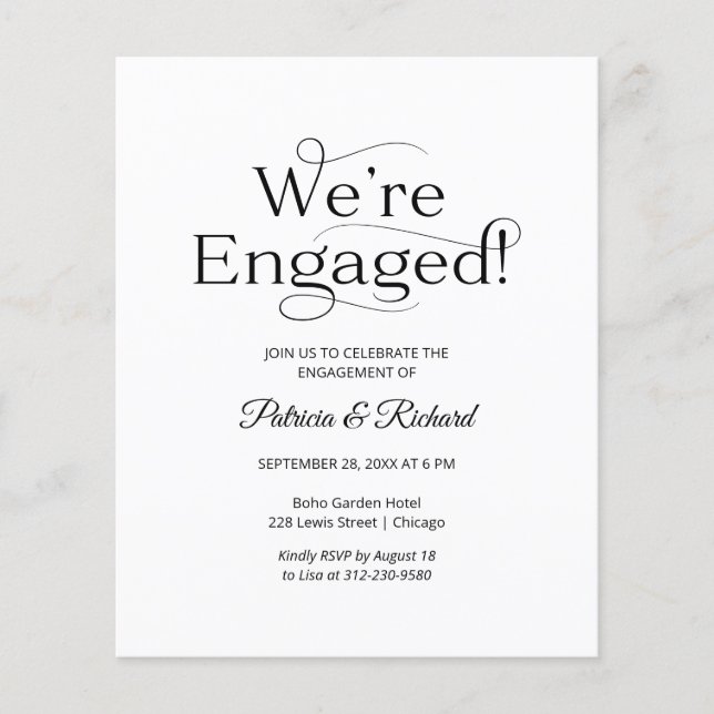 Papier Budget Nous sommes engagés Engagement Party Invita (Devant)