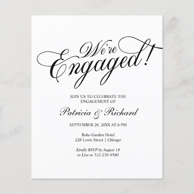 Papier Budget Nous sommes engagés Engagement Party Invita (Devant)