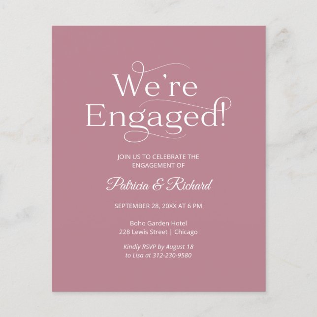 Papier Budget Nous sommes engagés Engagement Party Invita (Devant)