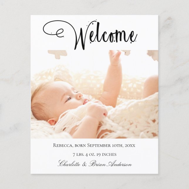 Papier Budget nouveau bébé accueil photo faire-part de na (Devant)
