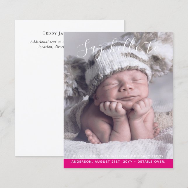 Papier BUDGET Nouveau Faire-part photo bébé personnalisé (Devant / Derrière)