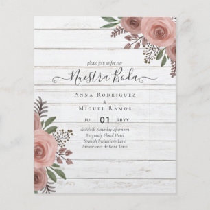 Papier Budget Nuestra BODA Invitations Bourgogne Florale