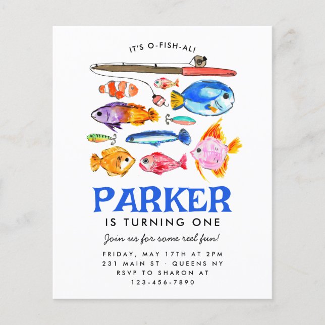 Papier Budget O-Fish-al Reel Plaisir passé pêche Annivers (Devant)