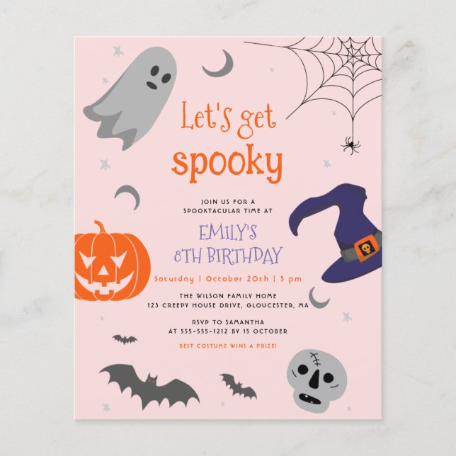 Papier Budget Obtenons Éffrayant Halloween mignon anniver (Devant)