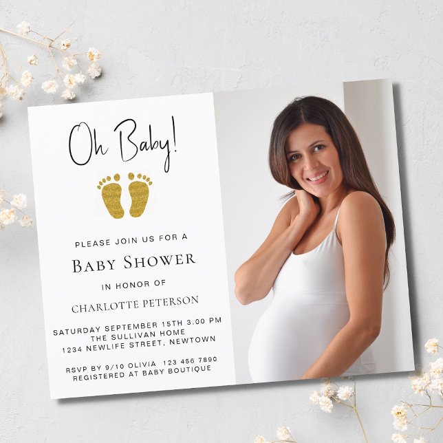 Papier Budget Oh Baby Baby shower non sexiste Invitation (Créateur téléchargé)
