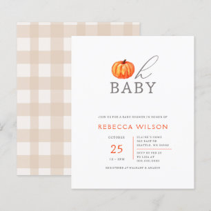 Papier Budget Oh Baby Citrouille Baby shower neutre entre