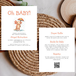 Papier Budget Oh Baby Mignon QR Code Baby Shower Axolotl
