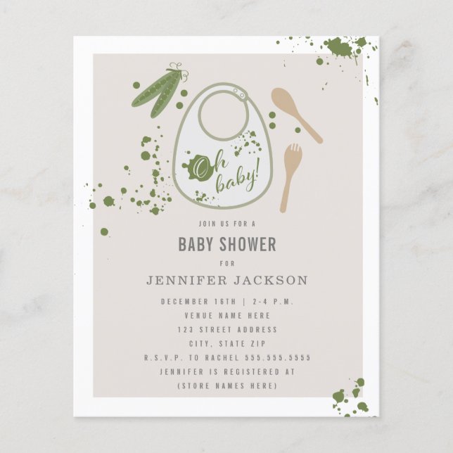 Papier Budget Oh Baby Peas Baby shower (Devant)