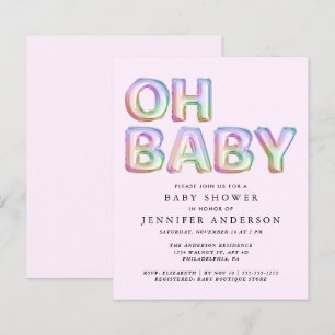 Papier Budget Oh Baby Rose Shower Invitation