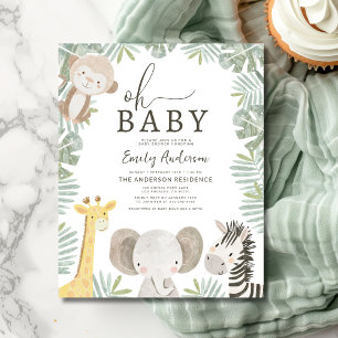 Papier Budget Oh Baby Safari Baby shower animal garçon