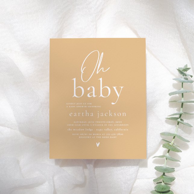 Papier Budget Oh Baby Super Jaune Baby shower Floral (Créateur téléchargé)