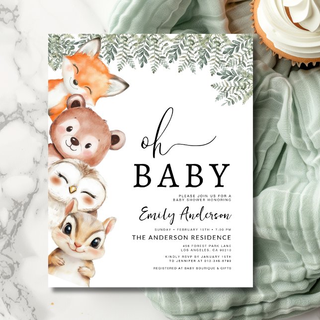 Papier Budget Oh Baby Woodland Animaux Baby shower (Créateur téléchargé)
