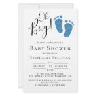 Budget Oh Garçon Bleu pieds Invitation Baby shower