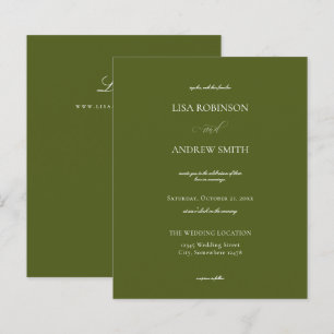 Papier Budget Olive Green Calligraphie Mariage