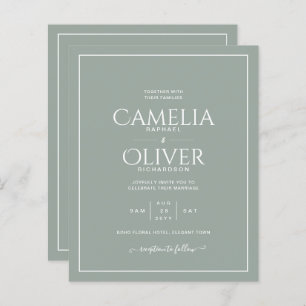 Papier BUDGET Olive Sage Green MONOCHROME Mariage