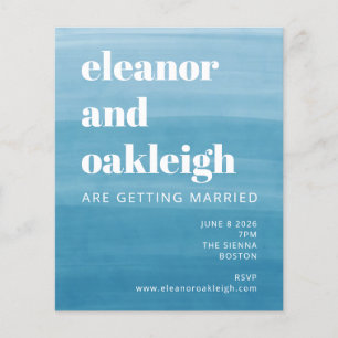 Papier Budget Ombre Dip Dye Ocean Blue Bold Mariage