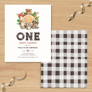 Papier Budget One Happy Camper Bear Boy 1er anniversaire