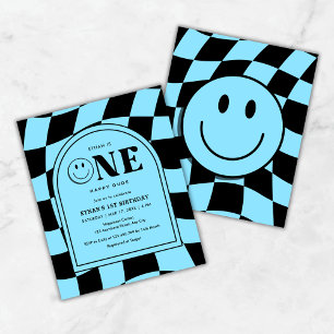 Papier Budget One Happy Dude Blue Boy 1er anniversaire In