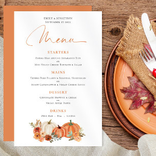 Papier Budget Orange Citrouilles Automne Florales Mariage
