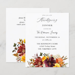 Papier Budget Orange & Jaune Or Floral Thanksgiving