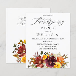 Papier Budget Orange & Jaune Or Floral Thanksgiving S1