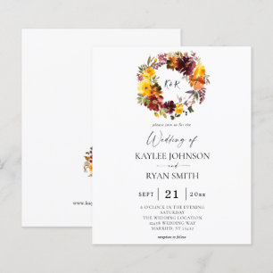 Papier Budget Orange & Or Jaune Chute 2 Mariage Floral